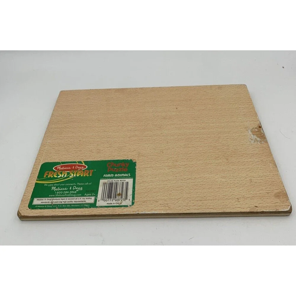 Melissa and Doug Fresh Start FARM ANIMALS Chunky Thick Wood Puzzle 12